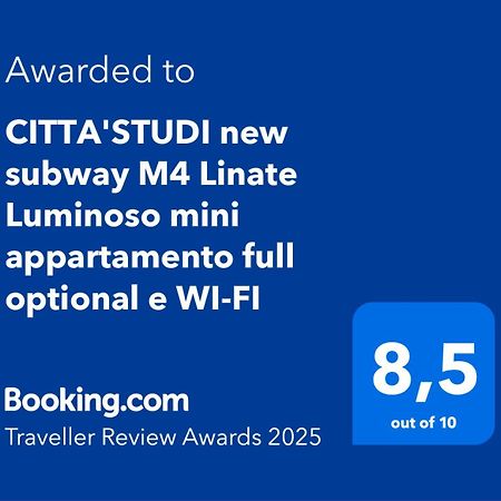 Citta Studi M4 Subway Linate, City Center 10 Min, Luminoso Appartamento Full Optional Wi-Fi Mediolan Zewnętrze zdjęcie